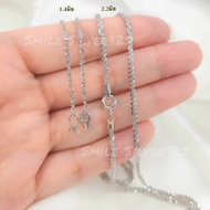 สร้อยคอเงินแท้92.5%Italy ชุบทองคำขาว ลาย เดซี่(Daisy) ขนาด 1.4 mm./2.2 mm