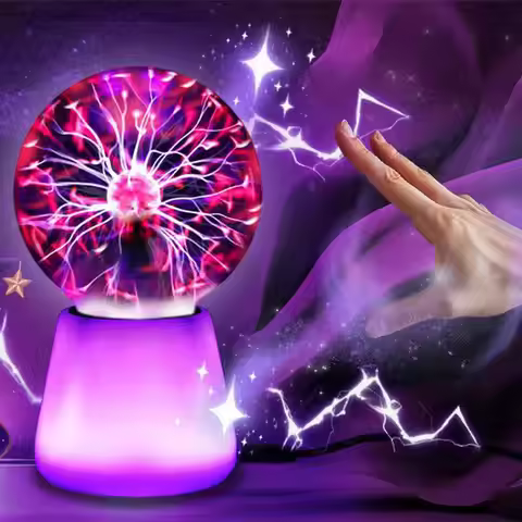 Plasma Ball Lamp 7-Color Touch Sensitive Lighting Static Electricity Ball for Christmas Home School 