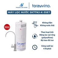 Máy lọc nước Torayvino SK77NJ-K-3SET để gầm không điện không nước thải 1 lõi 4 cấp lọc công suất lọc