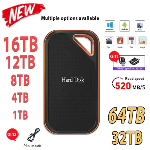 Original E81 Portable SSD 1TB ssd External Hard Drive 2TB SSD Type-C USB 3.1 M.2 for Laptop/Desktop/