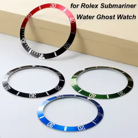 37mmx31mm Flat Luminous Ceramic Alloy Watch Bezel Insert Ring Slope for Rolex Submariner Water Ghost