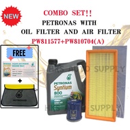 Petronas Syntium 800 Semi Synthetic SN10W40 Engine Oil 4L + Proton Oil Filter+  Air Filter（PW810704）