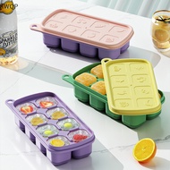[HWQP]  1Pc 8 Cell Food Grade Silicone Mold Ice Grid With Lid Ice Case Tray Making Mould Ice Storage Box Reusable DIY Kitchen Gadget  OWOP