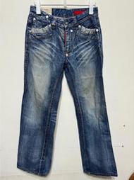 二手 tough 牛仔褲 長褲 直筒褲 刷白藍色 尺寸:31 腰圍平量40公分