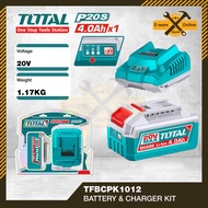 Total TFBCPK1012 Li-ion Battery & Charger Kit (4.0Ah + Fast Charger) For P20S 20V Tools