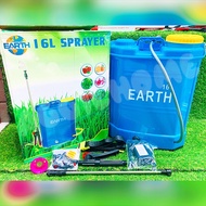 EARTH เครื่องพ่นยา รุ่น EARTH 16L 16ลิตร สีน้ำเงิน (พร้อมหัวฉีด4แบบ) SPRAYER แบตเตอรี่ สะพายหลัง ฉีด