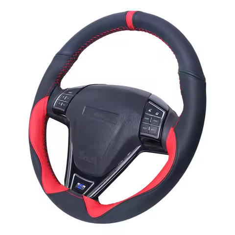 O SHI CAR Universal Sport Style Steering Wheel Cover Car Fibe Leather Steering Wheel Braid Anti-wear