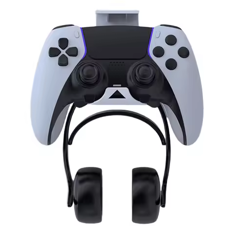 Under Desk/Wall Mount Controller Holder with Gaming Headphone Stand Wall Rack Wall Mount Wall Hanger
