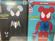 Scarlet spider & Spider man black costume 400% +100% bearbrick