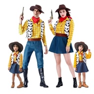 Halloween Toy Cosplay Story Adult Kids Woody Costume Cowboy Cowgirl Dress Carnival Party Dress Up St