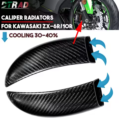 Motorcycle Carbon Fiber Brake Caliper Radiator Cover For KAWASAKI NINJA H2 R ZX6R ZX10R ZX12R ZX14R 