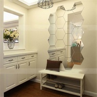 ۞😘Hexagonal 3D Mirrors Wall Stickers Home Decor Living Room Mirror Wall Sticker