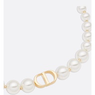 Classic Pearl Necklace Gold CD Buckle Clavicle Chain Necklace