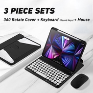 Rotating Keyboard Case for  iPad Air 5 2022/iPad Air 4 (10.9 Inch)/iPad Pro 11 (3rd/2nd/1st), iPad 9th/8th /7th Gen, iPad 10.2 2021/2020/2019 iPad Rotating Case with Keyboard, Detachable Round Keys Clear Cover with Pencil Holder, Black,Blue.