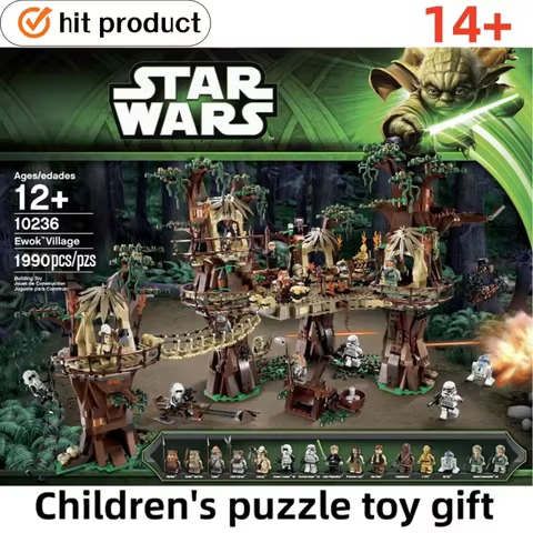 1990 pieces of Ewok Bear Village building block toys in stock, compatible with 10236 Christmas and b