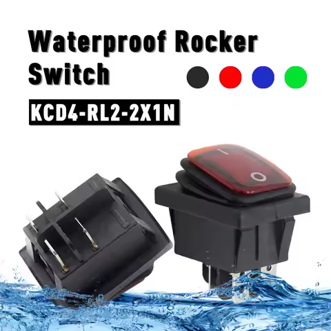 Rocker Switch 12V 220V Waterproof 4 Pin On Off 250V 4Pin 16A 2 Position Water 20A DC 24V Rocket 22mm