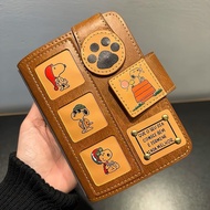 Leather Traveler Notebook Travel Diary Journal Planner Snoopy A7 Notebook Leather Binder D3 QVE4