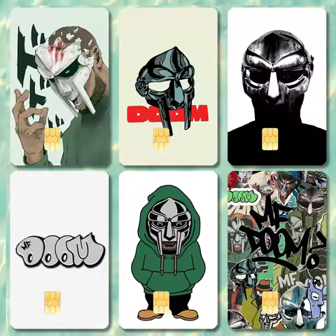 Rapper MF DOOM Stickers Cartoon Credit Card Visa Debit Bank Charge Card Bus Metro Waterproof Sticker