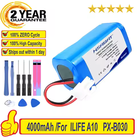 Top Brand 100% New 4000mAh PX-B030 Battery for ILIFE A10 Shinebot W450 Robot Vacuum Cleaner Accessor