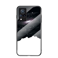 Glossy Cover for Vivo V21 4G 5G Phone Case Starry sky Glass Phone Cover for Vivo V 21 VivoV21 TPU Bumper Cases