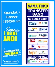 Banner TRANSFER UANG Spanduk TRANSFER UANG DAN TARIK TUNAI ukuran 60x160 cm COD / Banner TRANSFER UA