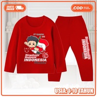 EDISI TERBARU 2025 Piyama Stelan Panjang DIRGAHAYU KEMERDEKAAN RI 17 AGUSTUS Anak Laki-Laki KS-1733