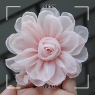 GESH 5pcs Silk Roses Flower Head, 10.5CM  Artificial Roses Flower, Elegant Organza High Quality Hand