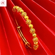 XT Jewellery Korea 24k Hollow Transfer Bead Bracelet Woman 916 Original Gold Plated
