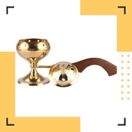 Brass Sambrani Stand & Loban Dhoop Burner with Wooden Holder.