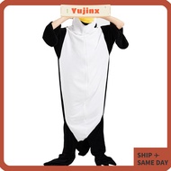 YUJINX Stitched Warm Full Body Home Jumpsuit, Suitable for height 168-178cm Black + White Unisex Fla