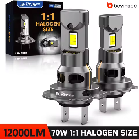 BEVINSEE H7 LED Bulbs 70W 12000LM Wireless 1:1 Halogen Size Turbofan Plug&Play Auto Lamp for VW Golf