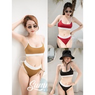 Designer 2-piece 2-strap white-trimmed BIKINI [BIKINI SUMMERSHOP]