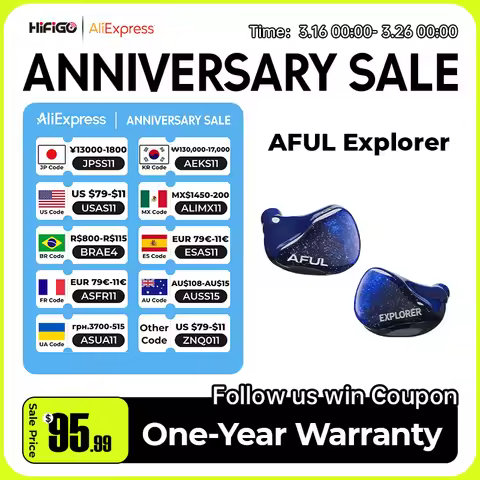 HiFiGo AFUL Explorer Wired Hybrid Earphones 1DD+2BA Hybrid In-Ear Monitors 3D Printed Acoustic Tube 