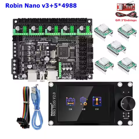 Makerbase MKS Robin Nano V3.1 control board TS35 touch screen display 32 bit Robin motherboard 3D pr