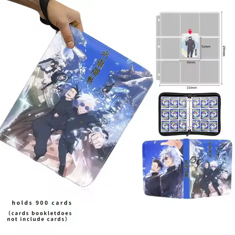 400-900pcs Card Album Book Anime Jujutsu Kaisen Gojo Satoru Collection Card Pu Zipper Game Cards Bin