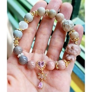 Pastel Macaron Alashan Agate with My Sweet Piano Alashan Agate Charm