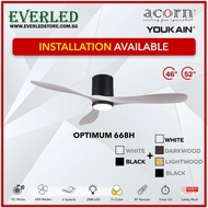 [Installation Available] ACORN YOUKAIN *SMART* Optimum 668H 46"/ 52" DC Ceiling Fan (With/ Without 24W Tri-Color LED)