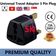PREMIUM Quality Travel Adaptor 3 Pin Plug Adaptor UK Universal International Plug safety first
