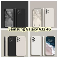 【Yoshida】For Samsung Galaxy A32 4G Silicone Full Cover Case Straight edges Color Phone Case Cover