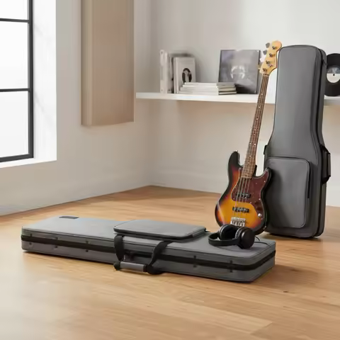 Electric Bass Guitar Case Rectangular Bass Guitar Case Safeguarding Portable for Bassists, Travel, G