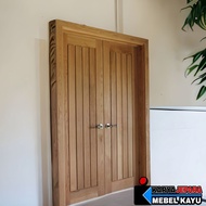 kusen+pintu 2 pintu utama minimalis kayu kamper Meranti oven dll