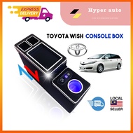 Toyota Wish center Storage armrest console box compartments piano black interior accessories