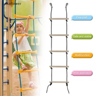 Takaflower Rope Ladder 5.6ft 5 Steps 220lbs Bearing Wooden Kids Climbing Rope Ladder With Straps, Sw