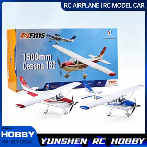 Fms 150mm Cessna 182 Trainer Aircraft Remote Control Rc Assembly Fixed Wing Model Airplane Pnp/Rtf V