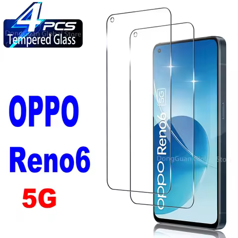 1/4Pcs Tempered Glass For OPPO Reno 6 5G Screen Protector Glass Film