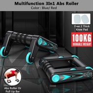 3H Ab Roller 4-Roda 3-dalam-1 | Multifunction Fitness Wheel | Latihan Perut 6-Pack | Senaman Gym