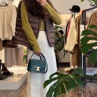 CELINE 凱旋門teen寶石綠蛇皮肩背斜背包18.5*14*5 98新配件塵袋