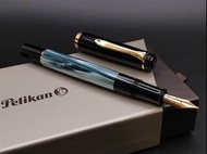 德國Pelikan 經典200系列綠色大理石紋鍍24K金夾筆桿上墨墨水筆(+50可刻字)