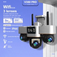 V380 Pro SC30 Outdoor CCTV Camera Wifi Connect To Cellphone Waterproof Three lens Night Vision Alarm