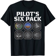 Pilot Aviation Pilot'S Six Pack Pilot Airplane Design T-Shirt
